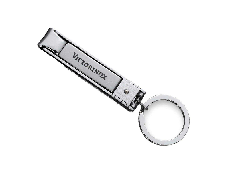 Coupe-ongles plat Victorinox, 6 cm, inox, avec anneau porte-clés.