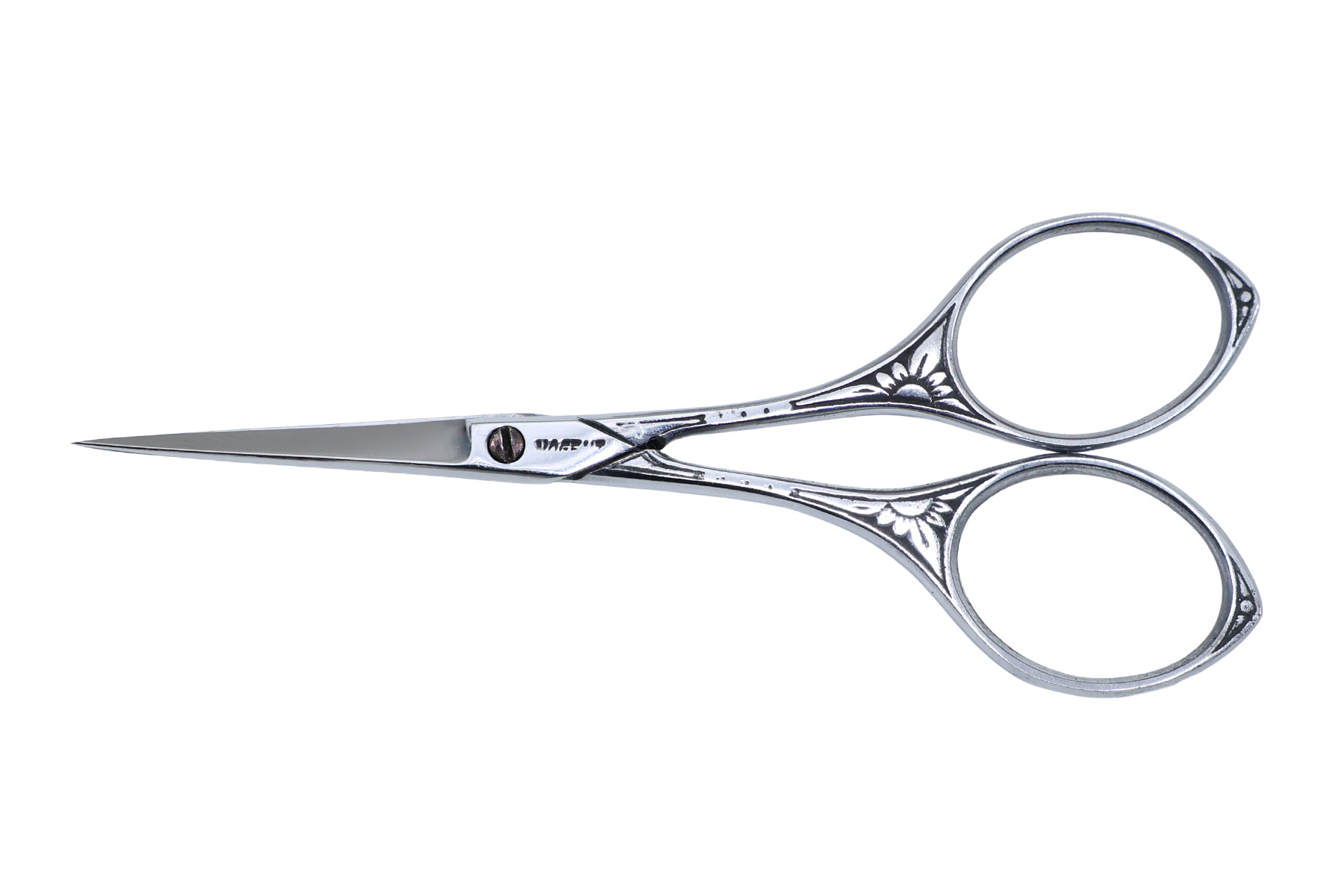 Ciseaux artisanal des Frères Henry à broder lame plate 9 cm - modèle fleur